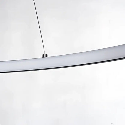 DecorBites 60cm circular led pendant light in white with metallic suspension for dining and living room lighting