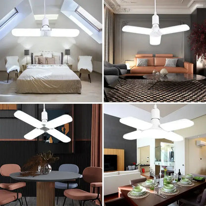 DecorBites™ white four-blade ceiling fan light with 60W LED integrated for modern kitchen and home decor