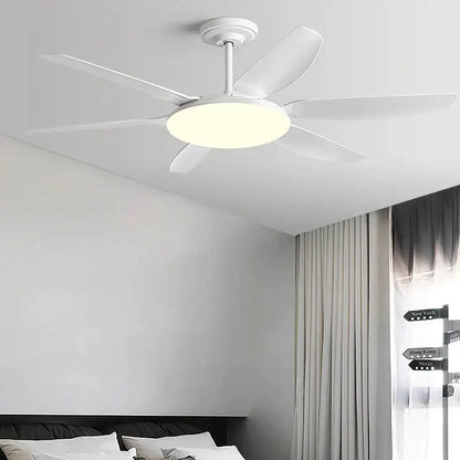 White decorbites 63 inch dc indoor ceiling fan with five blades and integrated circular fan light fixture