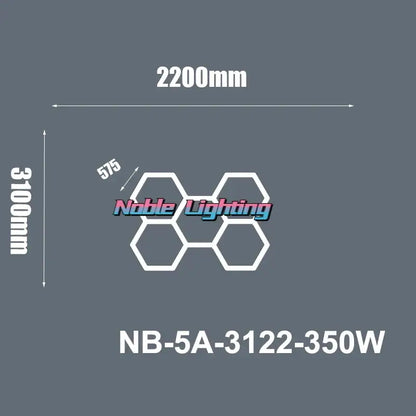White hexagonal led hexagrid design for noble lighting nb-5a-3122-350w in decorbites 6500k led hexagrid system