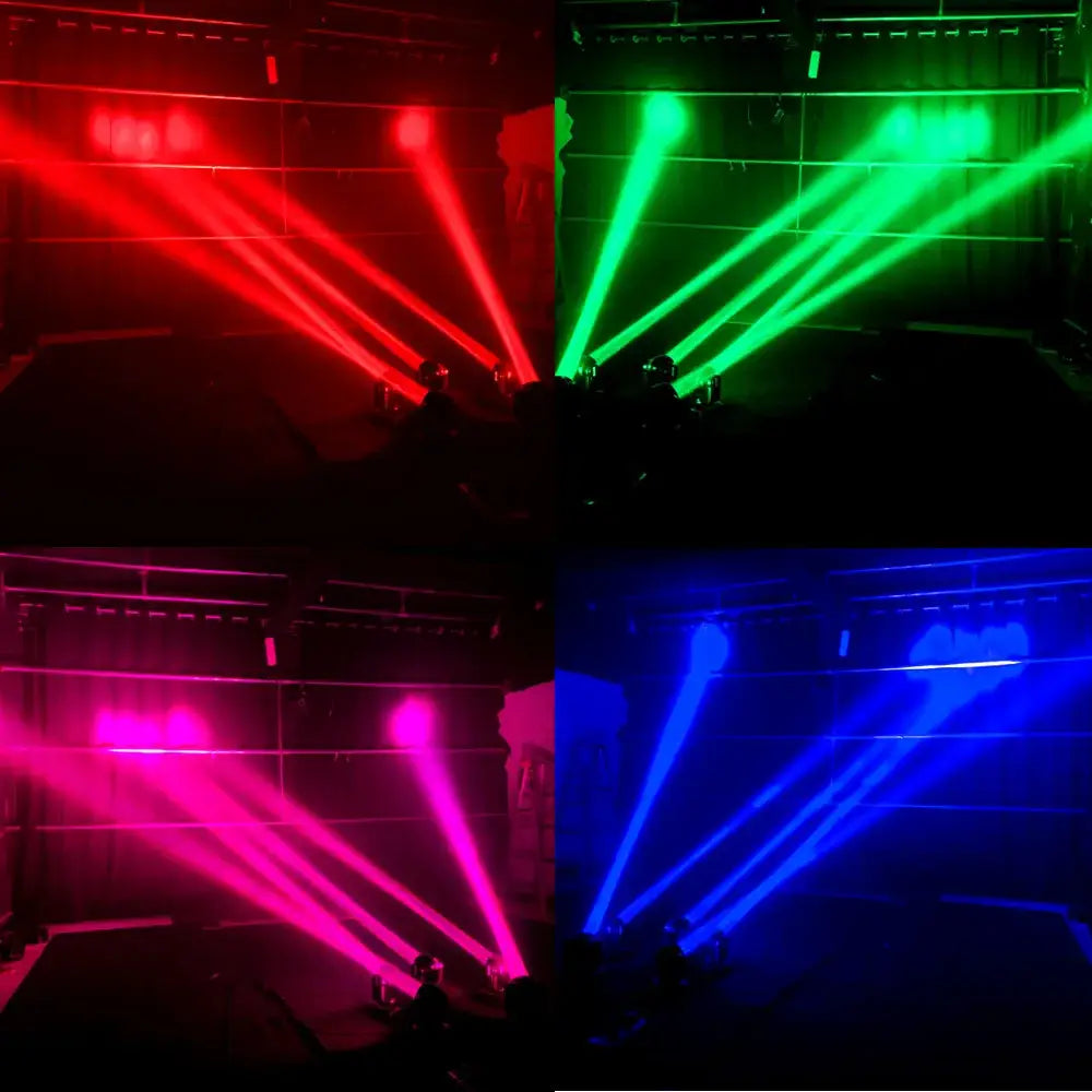 Decorbites 65w rgbw beam led moving head light emitting vibrant red green pink and blue beams for disco parties