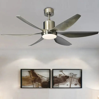 Modern stainless steel decorbites™ 66 inch nordic industrial ceiling fan with five dark gray blades led light and remote control