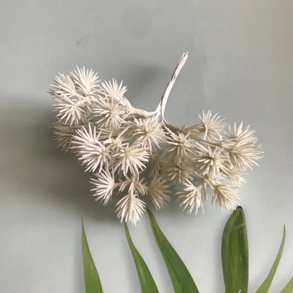 White artificial floral cluster with spiky blooms and slender stem from DecorBites™ 6pcs dried flower mix for crafts