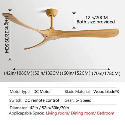 A sleek decorbites™ 70 inch black american modern ceiling fan with three american modern wooden blades for indoor use