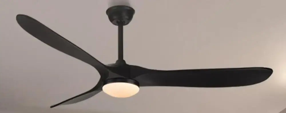 Decorbites 70 inch black ceiling fan with sleek wood blades and remote control dc motor with central light fixture