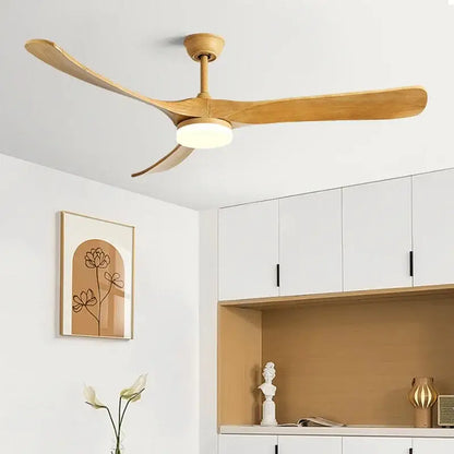 DecorBites 70 wooden ceiling fan with light wood finish three curved blades and reversible motor for year-round comfort