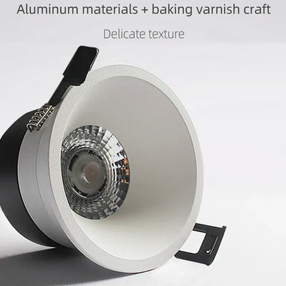 White recessed led downlight with aluminum construction and baked-on finish by decorbites’s 7w led ip65 waterproof