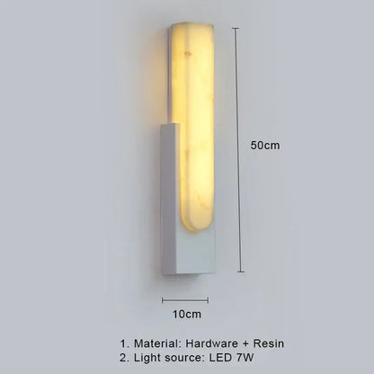 Modern minimalist decorbites 7w led marble wall lamp with warm yellow resin panel and sleek white hardware wall lamp