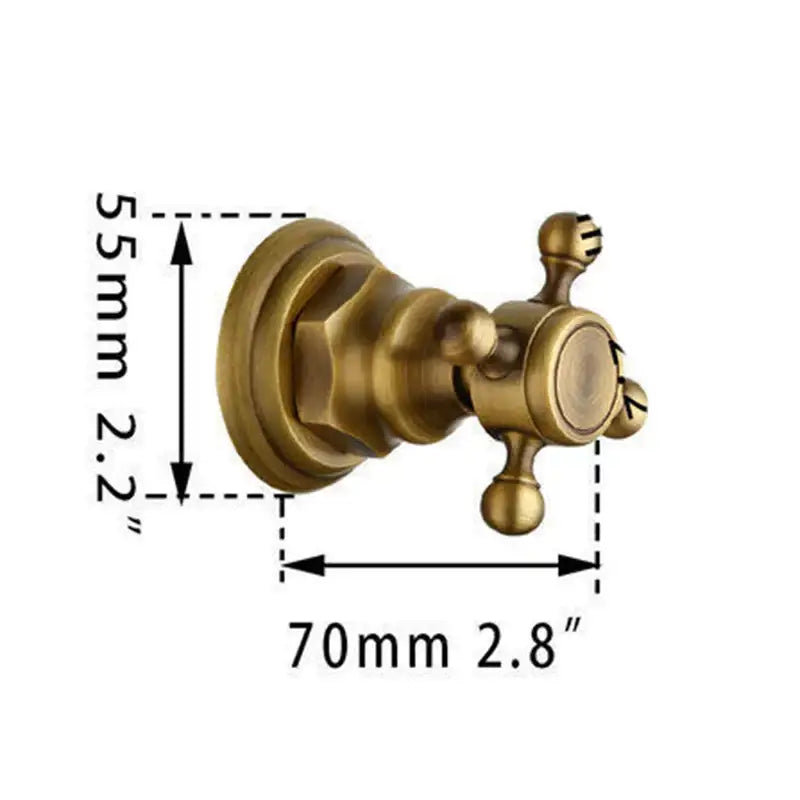 Decorbites™ 8 inch antique brass round wall mounted shower faucet set with dual handles and vintage design