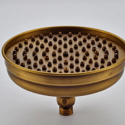 DecorBites™ 8 inch antique brass shower head with multiple nozzles for bathroom rainfall replacement and handshower faucet