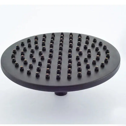 DecorBites™ 8 inch black matte brass shower head with evenly spaced nozzles for bathroom rainfall replacement