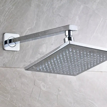 Chrome finished brass square led shower head with sleek modern design and multiple nozzles for square led rainfall use