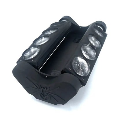 Black spider-themed led light bar with six circular lenses on each side for decorbites™ 8x15w rgbw spider moving head light