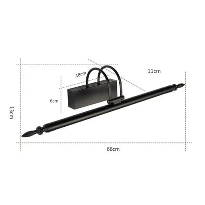 Black matte decorbites 9w led mirror lights with elongated bar and spear tips bathroom wall lamp sconce