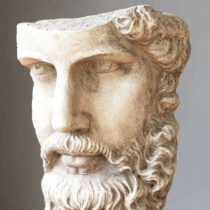 Ancient marble bust style decorbites abstract david face resin sculpture with detailed beard and curly hair for home decor