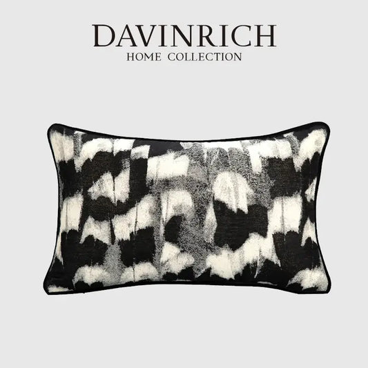 Black and white abstract monochrome jacquard pillow cover from decorbites for bedroom lumbar support