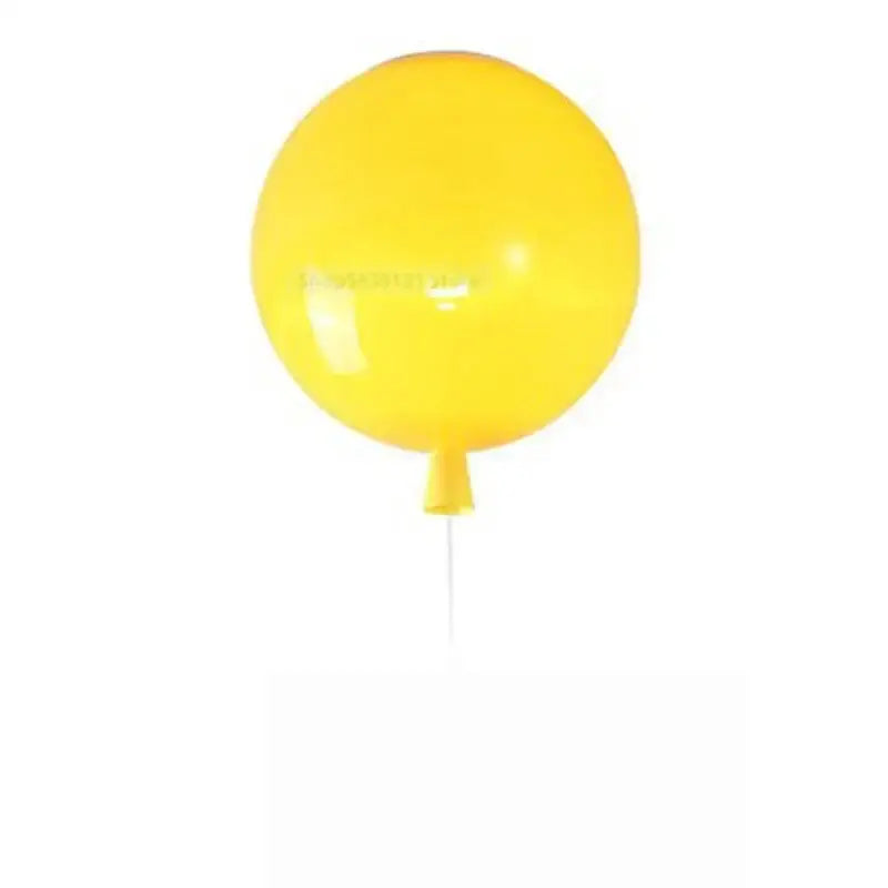 Decorbites™ bright yellow acrylic balloon ceiling light with glossy latex surface and matching yellow valve for modern decor