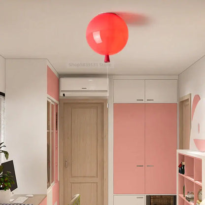 Vibrant red acrylic balloon ceiling light fixture by decorbites for modern nordic living room and bedroom lighting