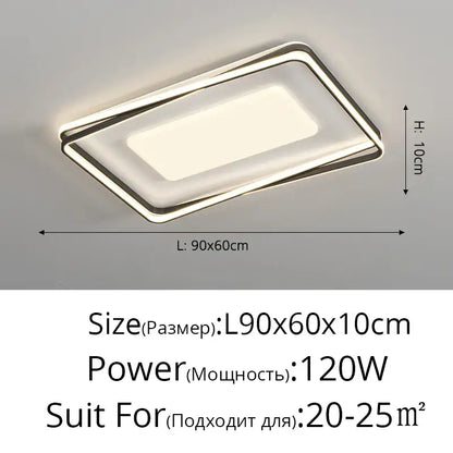 Modern rectangular acrylic chandelier with frosted glass and chrome frame, minimalist indoor light for living spaces 90x60cm