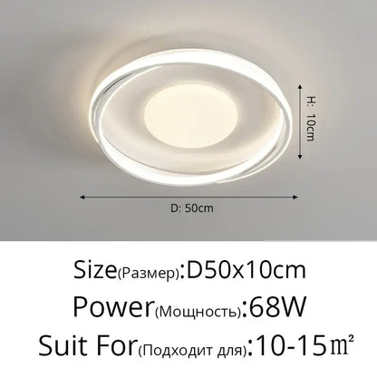 Decorbites™ acrylic chandelier modern circular led minimalist indoor light with frosted glass and chrome trim for living spaces