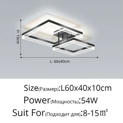 Modern rectangular ceiling light fixture with sleek black and white geometric design for DecorBites acrylic circle chandelier pendant lights
