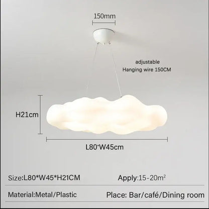 Decorbites acrylic cloud led ceiling chandelier is a white acrylic cloud led light with metal hardware for living rooms and bedrooms