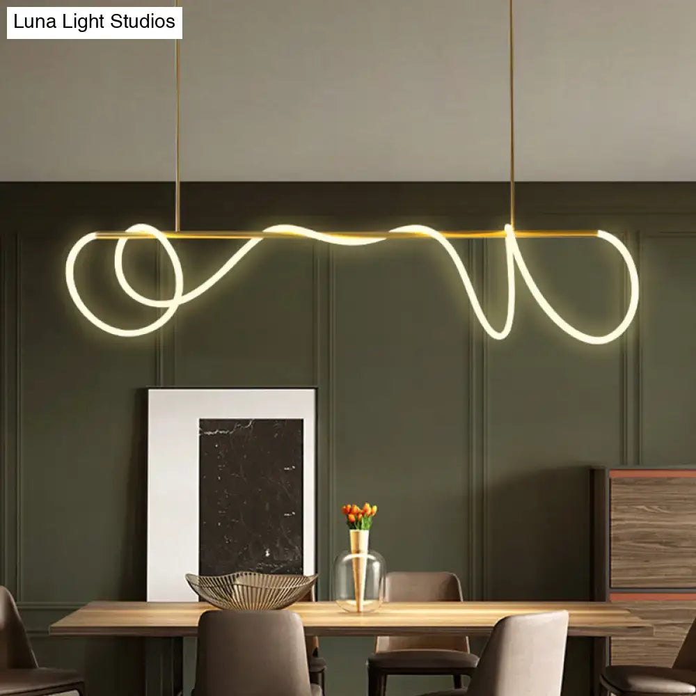 Gold-toned decorbites acrylic flex tube suspension ceiling light with sleek curved design providing natural light options