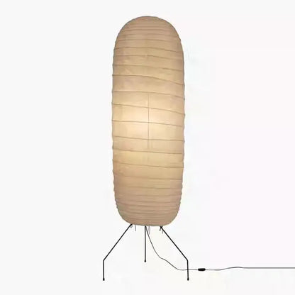 Beige rice paper decorbites akari noguchi floor lamp with tripod base for living room lighting and art decor