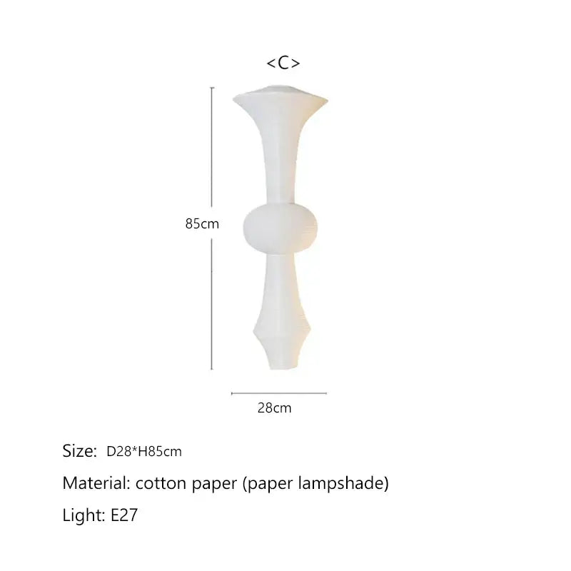 Decorbites akari rice paper pendant lamp with sleek white sculptural design for living room or bedroom lighting
