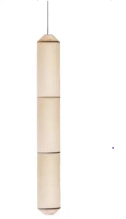 Decorbites akari rice paper pendant lamp beige cylindrical paper pendant lamp with segmented design for living room lighting