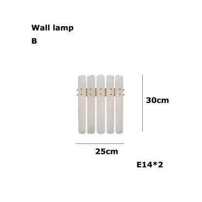 White translucent alabaster gold chrome chandelier suspension with five vertical slats and gold-toned hardware for living room