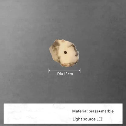 A round 13cm decorative alabaster marble pendant with cream and brown patterns for luxury pendant lights
