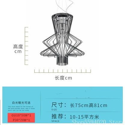 Black metal wire allegro iron pendant light with geometric starburst design for stylish lighting decorbites luminaire
