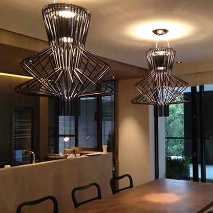 Black metal geometric chandelier with modern angular design for hotel living room bar allegro ritmico chandelier