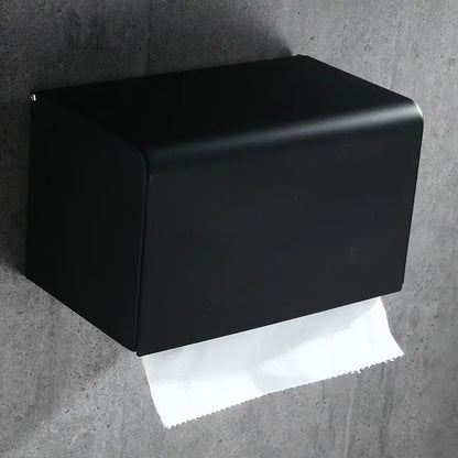 Decorbites™ aluminum black matte toilet paper rack with sleek rectangular design wall-mounted paper rack stand