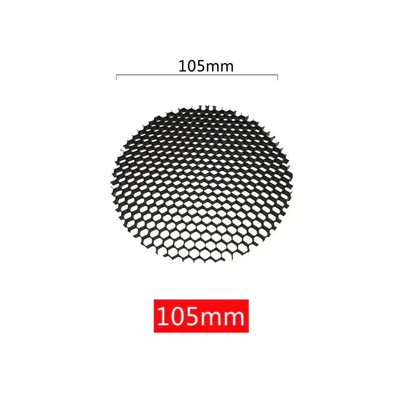 Black circular aluminum honeycomb downlight grill with 105mm diameter for spot lighting fixture by decorbites