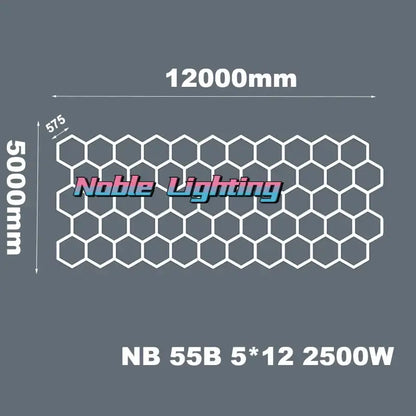 White hexagonal aluminum housing hexagon led light bar panel for noble lighting nb 55b 5x12 2500w system