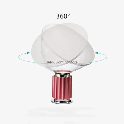 DecorBites™ aluminum led desk lamp with a translucent layered glass shade and textured rose gold base for high-end decor lighting