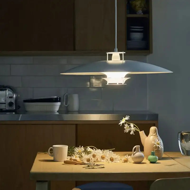 Modern minimalist decorbites aluminum pendant lights with matte white metal shade for kitchen island lighting