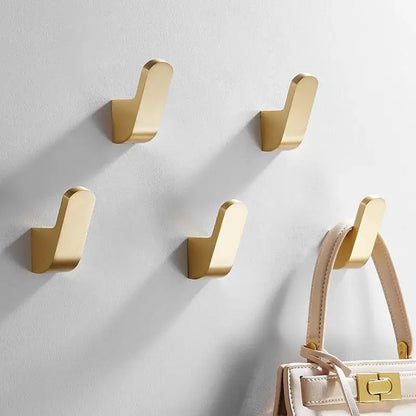 Decorbites aluminum towel and robe hook set in brushed gold with a sleek metallic finish for kitchen and bathroom use