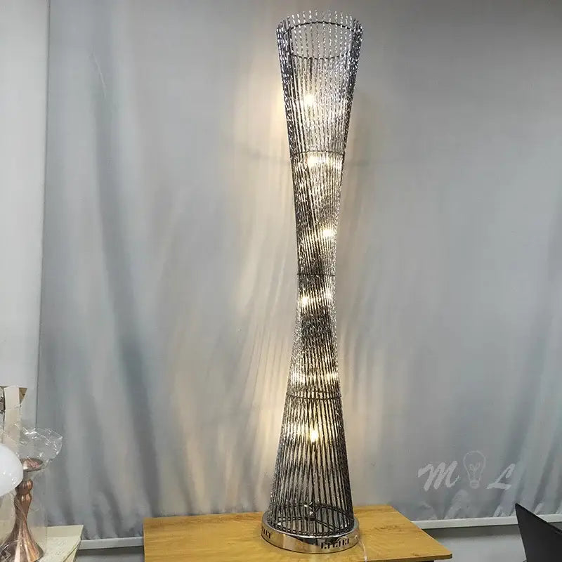 DecorBites™ Aluminum Tower Floor Lamp for Living Room Decor – Modern LED Standing Light