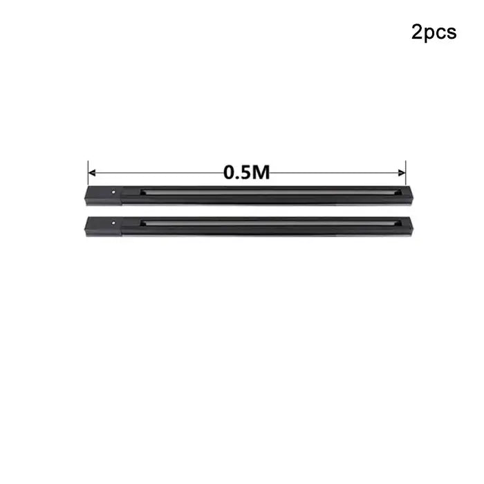 Black 0.5-meter decorbites aluminum track rails with sleek metallic ends for ceiling installation of LED spotlights