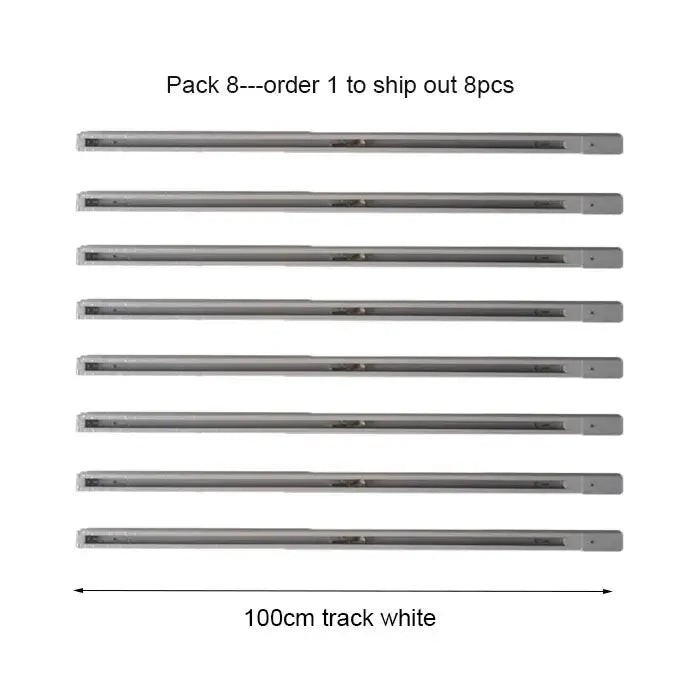 White 100cm decorbites aluminum track rails with sleek metallic finish for LED spotlights with t-l connector