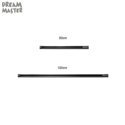 Black matte-finish decorbites aluminum track rails for led spotlights available in 50cm and 100cm lengths with t-l connector