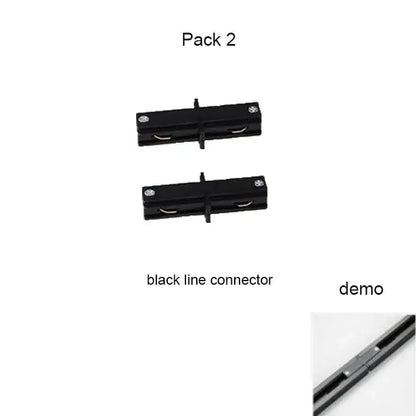 Black line t-l connector for decorbites aluminum track rails used with aluminum track rails for led spotlights