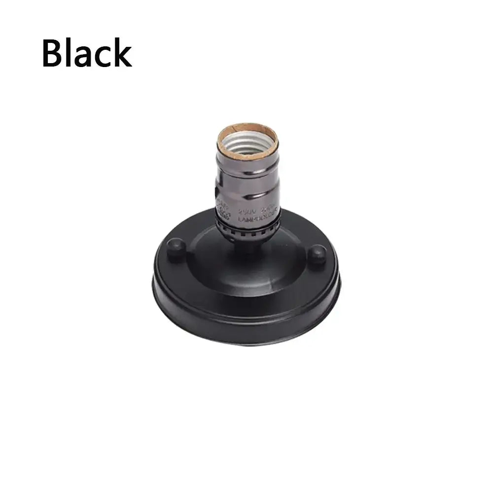 Black metal decorbites aluminum vintage retro e27 socket holder with circular base and switch for edison bulb lighting