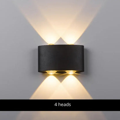 Black cylindrical decorbites aluminum wall lamps with four warm light heads for bedside and living room lighting fixture