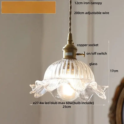 Clear ribbed glass pendant light with brass copper socket and switch from decorbites amber glass led collection
