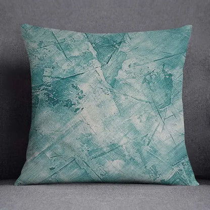 Decorbites™ teal and white animal pattern decorative pillowcase 45x45cm with abstract textured design for home and car