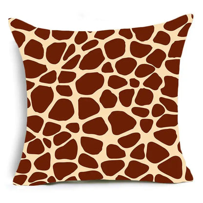 Square decorbites™ animal print pillowcase cushion cover with classic cream and brown giraffe print for sofa decoration